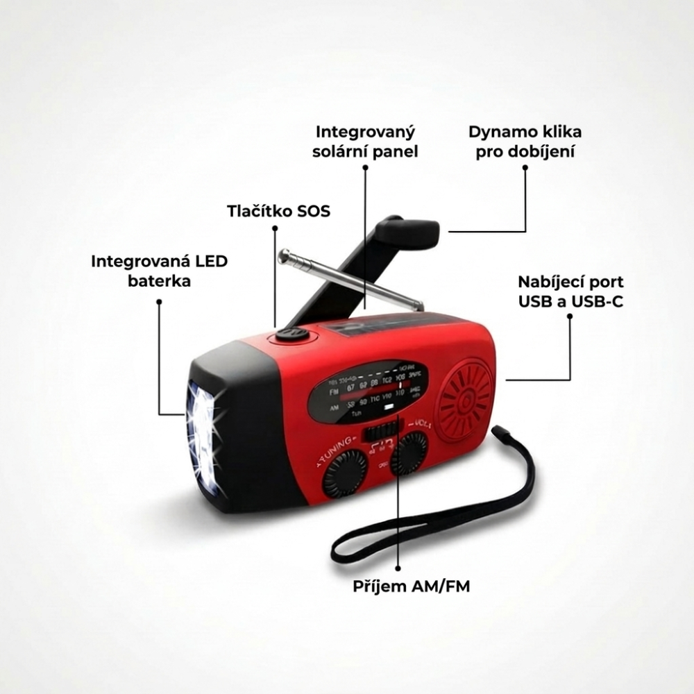 Fizride PRO™ - Multifunkční nouzové rádio